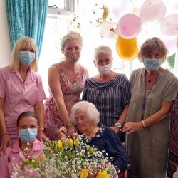 Una - celebrates her 101st birthday at Friary Care in Weymouth