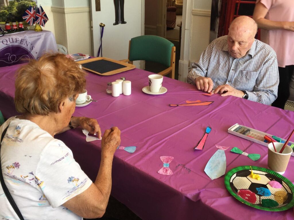 Making bow ties for Friary Care Gentlemens Day 2022