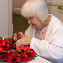 Making a poppy wreath