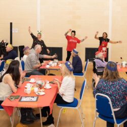 Enjoying a Christmas sing-a-long