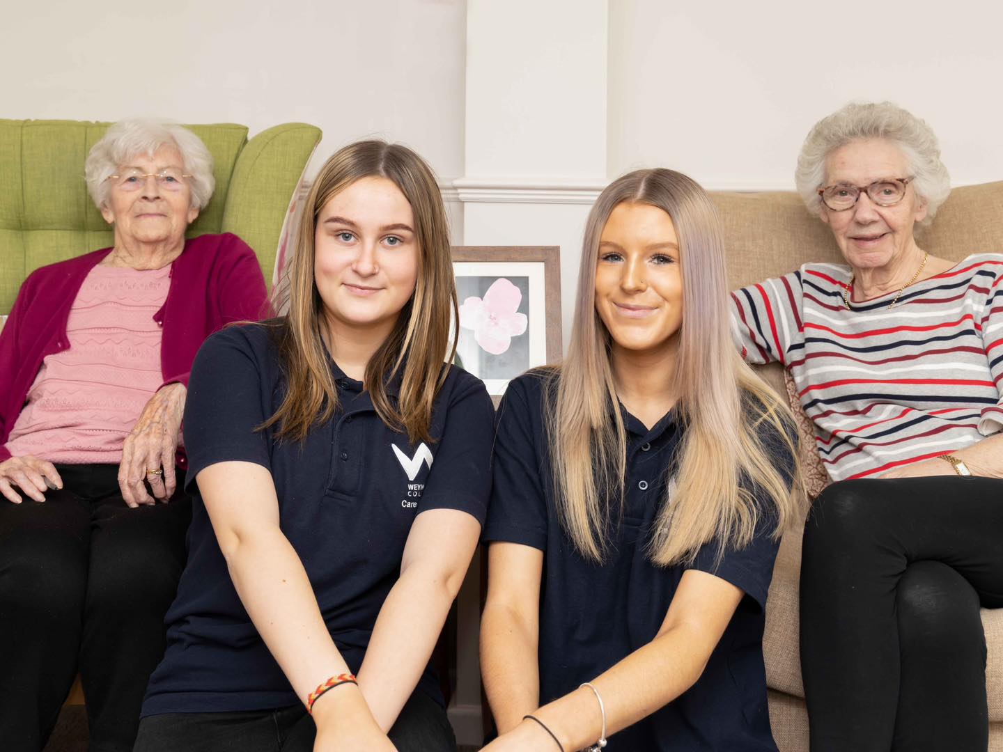 Friary Care work placement students from Weymouth College Care Studies