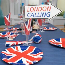 Table ready for the coronation celebrations