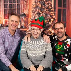 resident celebrating christmas at friary care