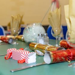 Christmas table laid