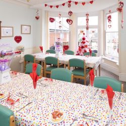 Table laid for Friary Care Friendship Day