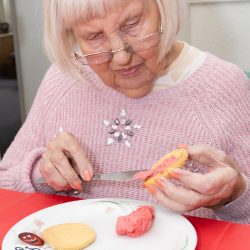 Making biscuits for Red Nose Day