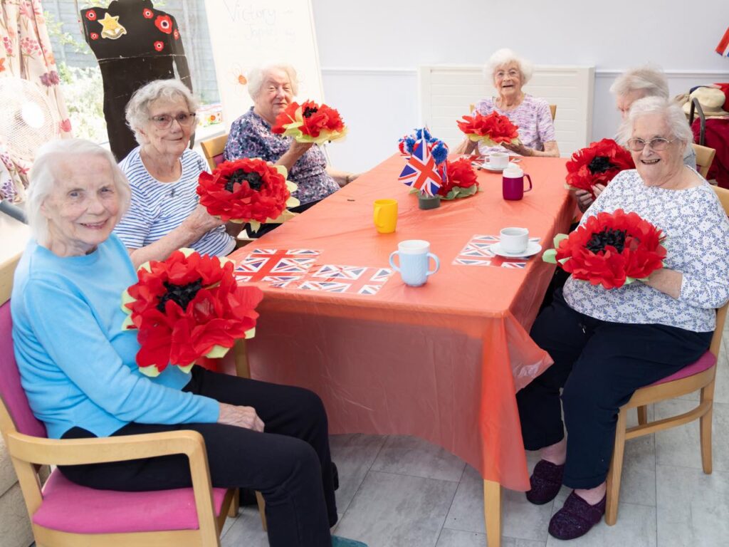 Remembering VJ Day at Friary Care with poppy making