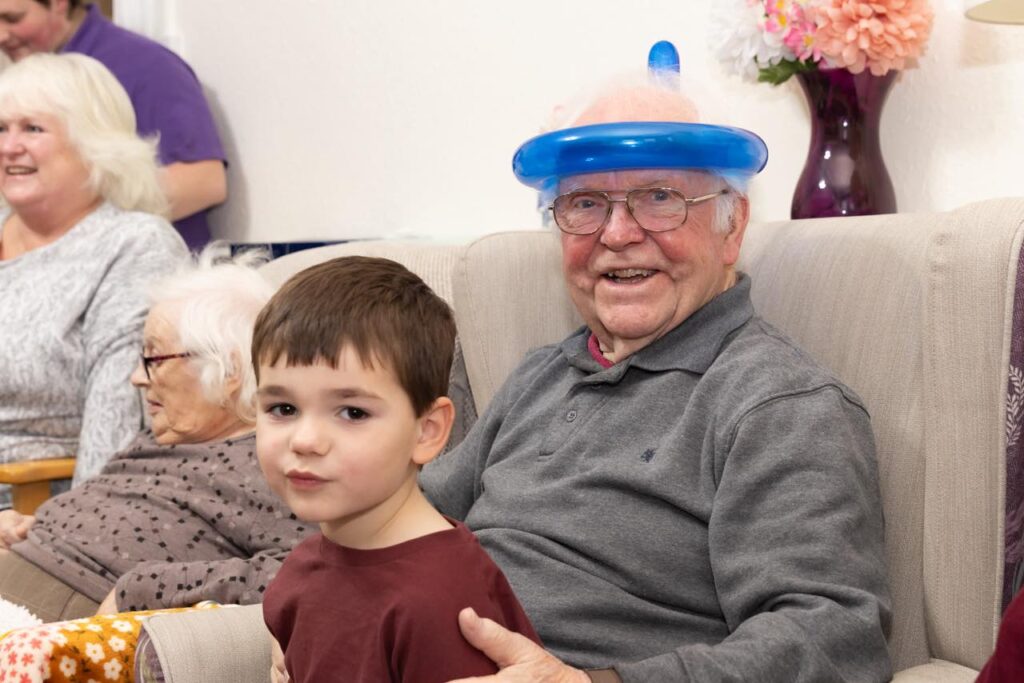 families visiting friary care home residents