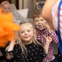 grandchildren at friary care christmas party