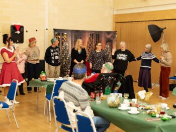singing at friary care christmas party