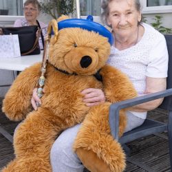 friary care resident with big teddy
