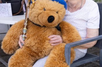 friary care resident with big teddy