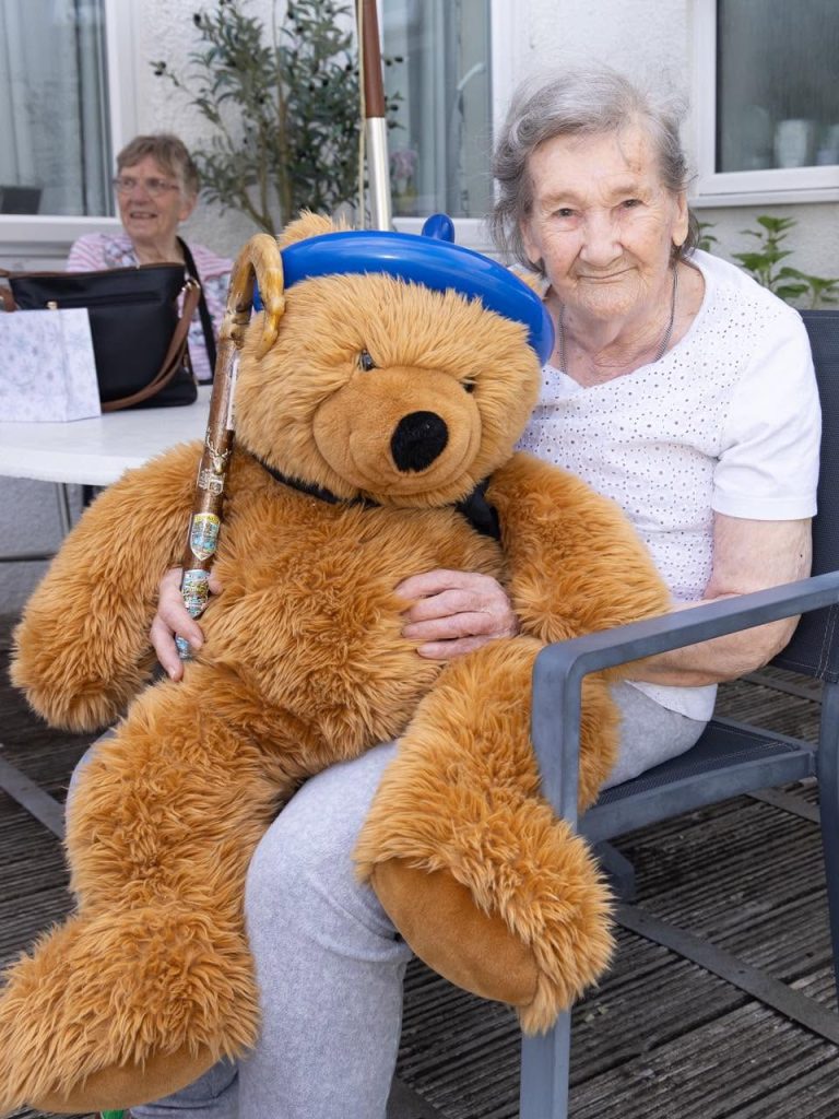 friary care resident with big teddy